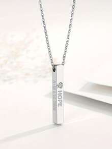 1 Stück individuell gestaltbare Halskette, rechteckiger Edelstahl-Anhänger, optional 1-4 seitige Gravur, unisex Name & spezielle Bedeutung graviert, Modezubehör, Jahrestags-Geschenk, Herbstmode, einzigartiges Geschenk für Ihn und Sie, Pullover-Kette, einzigartiges Ideal-Geschenk für ihn, Familie, Freunde, Tochter, Großeltern, Freund, für Jahrestage, Geburtstage, für den täglichen Gebrauch, Valentinstag