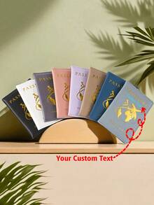 1pc Customized Initial And Name Personalized Passport Holder, Customized Gold Letter Rainbow Color Laser Leather Passport Cover, Customized Leather Passport Wallet, Unique Travel Set Gift For Lovers And Friends, Unisex Couple Passport Holder, Ticket Wallet, Multi-Function Letter Design