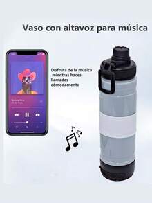 Bocina Bluetooth vaso portátil, recargable, inalámbrica, sonido de alta definición, batería larga duración, diseño compacto, ideal para música, viajes y actividades exteriores - Gris - Ver 1