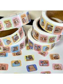 1/3/6/10pcs Kabibala Waterproof Stickers, 500 Sheets - High Adhesive, No Residue, Cute Animal & Food Patterns - Great For Back To School Rewards, Can Stick On Water Bottles, Laptops, Scrapbooks - Fun Reward Gift, Adorable Stickers - Multicolor - View 10