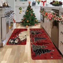 1/2/3 buah Keset Lantai Dapur Tebal 0,47 inci/1,2 cm Motif Pohon Natal & Manusia Salju - Anti Selip, Karpet Tahan Minyak untuk Dapur, Ruang Tamu, Ruang Cuci, Kamar Mandi - Tahan Noda, Tahan Air, Cocok Sebagai Keset Pintu, Dekorasi Ruangan, Mudah Dibersihkan, Anti Lelah - MultiWarna - View 6
