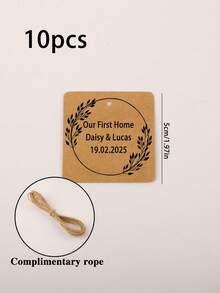 10/20/50张定制圣诞礼物标签，5厘米/6厘米方形牛皮纸卡片，可定制文字，花环图案，花卉图案，服装礼品卡，适用于节日礼物装饰标签、鲜花装饰标签、瓶子装饰标签、甜点包装装饰标签，也适用于节日礼物、节日装饰、送给孩子、女儿、父亲、母亲、祖父母、家人和情侣的礼物。 - 白色 - 查看 13