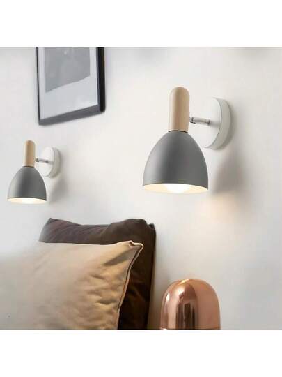 1pc Nordic Macaron Wand Lamp, Bedroom Bedside Moderne Minimalist Dining Room Hallway Staircase Living Lighting, Night Verlichting view 2