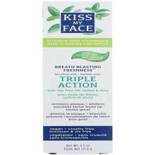 Kiss My Face Super White Cool Mint Gel Toothpaste, SLS And Fluoride Free, Removes Plaque And Prevents Tartar, With Added Tea Tree Oil, Aloe And Iceland Moss, 45 Oz - ColorE - 查看 1