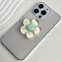 Suporte dobrável para celular em resina transparente com estampa de flor rosa fofa, presente criativo para amigos, design antiderrapante, acessório universal para smartphone, presente para o Dia das Mães ou aniversário. - Multicolorido - Ver 8