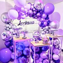 Purple Balloons 5/10/12/18 Inch Purple Thick Latex Balloon Arch Kit For Birthday Shower Party Gender Revealing Anniversary Graduation Wedding Bachelorette Party Decorations