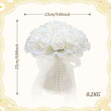 1pc Wedding Bouquets For Bride Bridesmaid, Round Holding Bouquet Throw Toss Artificial Rose Flower Bunch For Wedding, Hand Holding Flower Bouquet For Valentines Day Decor, Party Supplies And Home Decor - 風格4 - 查看 6