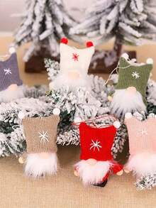 Juego de 6 muñecos miniatura de Papá Noel estilo bosque anciano como adornos para árbol de Navidad, decoraciones navideñas para el hogar, muñecos sin rostro, regalos de Navidad y Año Nuevo, decoraciones para fiestas navideñas, adornos para árbol de Navidad, decoraciones navideñas para el hogar, decoraciones navideñas, decoraciones de ventana navideñas, decoraciones de Año Nuevo, decoraciones para ambiente navideño