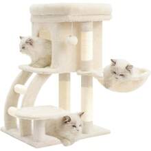 2025by Heybly Cat Tree Tower, Cat Condo For Indoor Kittens, Cat House With Wide Plush Top Perch, Ladder, Basket, Sisal-Covered Scratching Posts, Cozy Activity Center For Pet, Light Gray HCT009SW