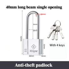 30/40/50mm Heavy-Duty Metal Padlock With 4 Keys - Rustproof, Waterproof, Anti-Theft - Durable And Secure, Suitable For Dorm, Warehouse, Gate, Fence, Farm, Garage - Outdoor Use, Sturdy, Door Lock Fittings | Durable Padlock | Corrosion Resistant Metal, Single Lock Door