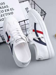 女士休闲运动鞋，平底户外跑步鞋，春秋季 - 藍色 - 查看 3