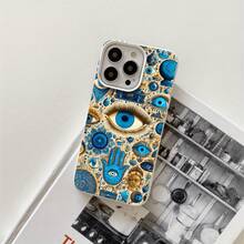 Fundas y carcasas protectoras con diseño de ojos y palmas, compatibles con phone 16 Pro Max, 16, 15 Pro, 14, 14 Plus/14 Pro Max, 13, 13 Pro, 12 Pro y 11/11 Pro. Regalos para cumpleaños y festividades - Negro - Ver 2