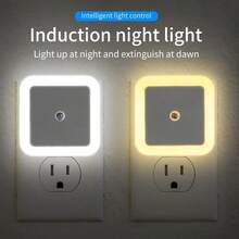 4 luces nocturnas inteligentes - Con sensor de anochecer a amanecer - Se encienden y apagan automáticamente para el dormitorio, el baño, el pasillo, la cocina - Blanco - Ver 8