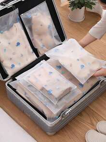1/10PCS Whale Print Travel Storage Bag, Transparent PVC Clothes Sorting Bag, Waterproof Zipper Underwear Packing Bag,Transparent Sealed Underwear Organizer, Travel Luggage Packing Pouch