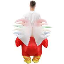 1pc New Inflatable Rooster Costume Suit, Suitable For 1.5-2m Height, Funny Costume For Halloween, Easter, Christmas Party - Red Rooster - View 2