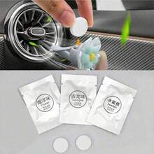 10pcs Car Air Vent Clip Fragrance Refill Solid Aromatherapy Scent Pads, Air Freshener Set, Creates Long-Lasting Pleasant Ambiance, Effectively Eliminates Odors, Improves Air Quality, Easy To Replace Scent Pads - White - View 1