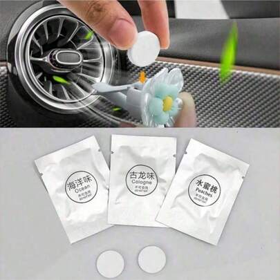 10 piezas Clip de ventilación de coche Recarga de fragancia sólida Almohadillas de aromaterapia, Juego de ambientadores, Crea una atmósfera agradable duradera, Elimina eficazmente los olores, Mejora la calidad del aire, Fácil de reemplazar las almohadillas de aroma