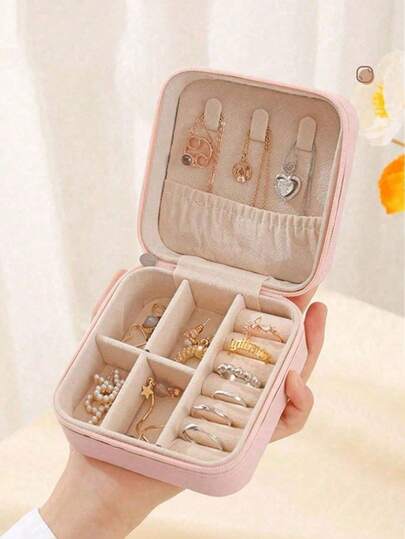 Hộp đựng trang sức du lịch, hộp đựng phụ kiện đa chức năng, hộp đựng mỹ phẩm trang điểm, hộp đựng trang sức bằng da PU, hộp đựng nước hoa, hộp trưng bày trang sức có thể tháo rời, hộp đựng trang sức nhiều tầng, chất liệu PU chống thấm nước, thích hợp đựng dây chuyền, bông tai, nhẫn và được nâng cấp để sử dụng khi đi du lịch.