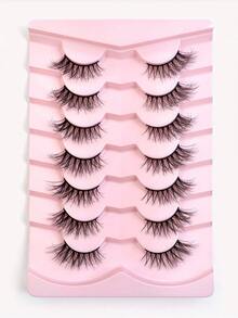False Lashes 7pairs Faux Mink Lashes Tail Elongated False Eyelashes Gift For Women & Girl