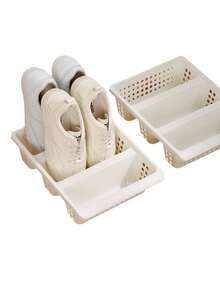 [Hot Selling] 3-Tier Space-Saving Shoe Rack - Dust-Proof Plastic Storage Rack For Slippers And Shoes, Multi-Functional Home Storage Solution, Space-Saving Household Shoe Rack, Drawer-Style Plastic No-Assembly Shoe Rack, Magical Slipper Storage Rack. - Multicolor - View 1