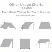 Hammock Camping Tarp Rain Fly Waterproof Tent Shelter Awning Sunshade Cloth Picnic Mat For Outdoor Hiking Beach Backpacking Included Guy Lines And Stakes - 01綠色 - 查看 6