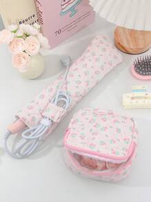 1 件/套 全身碎花绗缝吹风机收纳袋 网眼口袋设计 内有卷发棒收纳袋 发夹收纳袋 化妆包 化妆包套装 珠宝收纳袋 多功能收纳袋 吹风机支架 美发工具包套装 旅行便携收纳袋 适用于卷发工具（卷发棒、吹风机）、发夹、直发器，非常适合居家和旅行、旅行必需品、邮轮必需品、伴娘礼物、妈妈礼物 - 彩色 - 查看 14