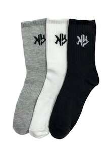 40pcs/30pcs/24pcs Unisex Comfortable Sports Socks, Men's Long Socks For Sports And Training, Women's Long Socks For Casual And Business Wear, Antibacterial, Soft, Black And White, Odor-Resistant, Moisture-Wicking, Lightweight And Comfortable, Suitable For Autumn/Winter, 20pcs/10pcs/8pcs/6pcs/4pcs/2pcs Set, Autumn