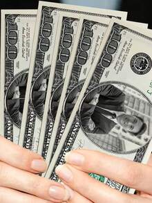 Customized Photo & Text Novelty Prop $100 Bill, Fake Banknote, Personalized Gag Gift, Funny Souvenir For Him, Birthday Party Prop. Note: This Is A Novelty Prop Only, Not Real Currency And Has No Monetary Value. ,For Family - Multicolor - View 7