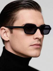 1PC Men's Casual Basic Rectangular Fashion Solid Color Glasses, Suitable For Holiday Trips, Outfit Matching, And As A Festive Gift - 彩色 - 查看 13