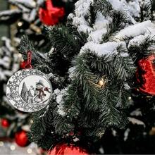 1pc, Christmas Tree Ornament, Hanging Metal Christmas Decoration, Handcrafted Holiday Ornaments, Rustic Pendants, Unique DIY Handcrafted, Home Decor, Party Decor, Xmas Tree Decor - Silver - View 5