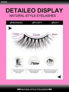 False Lashes 7pairs Faux Mink Lashes Tail Elongated False Eyelashes Gift For Women & Girl