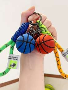 New Year Basketball Pendant, Sports Basketball Keychain, Bag Charm, Creative New Soft Rubber Basketball Keychain Accessory, Gift, Soft Rubber Sports Basketball Keychain, Mini Backpack Hanging Decoration, Fashionable Men, World Cup Basketball Keychain