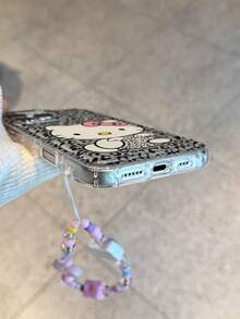 Sanrio 1 pieza Funda de teléfono de silicona suave con cordón de Hello Kitty, funda de teléfono antideslizante y resistente a golpes de color rosa elegante, estuche protector premium compatible con iPhone 11 12 13 14 15 16 Pro/Pro Max, 14 Plus, 15 Plus, 16 Plus, serie 17, X, XR, XS Max