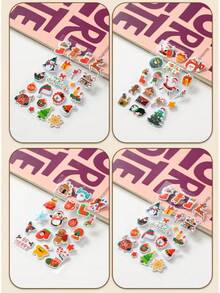 5/10/20 Stücke Weihnachts-Bubble-Sticker 3D Cartoon Weihnachtsmann & Rentier Sticker für Kinderdekoration