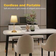 1 pieza Lámpara LED portátil inalámbrica para mesita de noche, control táctil, recargable por USB, 3 colores ajustables, luz de protección ocular, adecuada para estudio, dormitorio, sala de estar, comedor, cafetería, hotel y otra iluminación decorativa ambiental, 2 colores disponibles - Varios - Ver 7