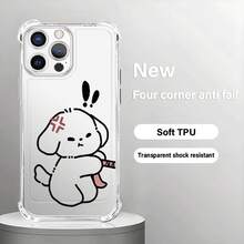 Funda de Teléfono Transparente Antigolpes con Diseño Creativo de Perro para 17, 16, 15, 14 / 16, 15, 14 Plus / 17, 16, 15, 14 Pro / 11, 11 Pro – Regalo Perfecto para Todas las Estaciones - Colores mixtos - Ver 2