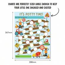 Sticker Chart Potty Training - Construction Potty Chart Toddlers Son Grandson - Boys Potty Training Reward Chart - Responsibility Chart - Train To Poop - By - 最初的 - 查看 4