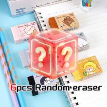 动物系列纸包橡皮擦，可剪成带有填充图案的横截面，漂亮的学校用品办公用品铅笔盒，自动铅笔，涂鸦绘画考试橡皮擦，印章，企鹅，小狗图案可爱橡皮擦，派对礼物生日礼物，学校用品，返校