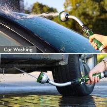Watering Wand Heavy Duty Metal Garden Hose Wand With 10 Spray Patterns 15Inch Long Hose Nozzle Sprayer With Thumb Flow Control Ideal To Water Hanging Baskets And Shrubs - 綠色 - 查看 5