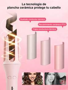 Varilla automática de rizado de 32 mm, iones negativos no dañan el cabello, ajuste de temperatura de varias etapas, decoración de otoño e invierno, peinado, adecuado para viajes, largo viaje, hogar, regalo de San Valentín, sheng'd'j - Morado - Ver 6