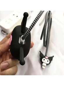 1Pc Sanrio Cute Hello Kitty Kuromi Silicone Charger Protective Case Kawaii Kitty Cat USB Cable Protector For Phone 14 13 12 11 Pro Max Fast Charging Cable Charger Head Cover