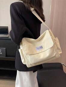 Túi đeo chéo màu trơn tối giản, túi đeo vai, túi đeo chéo vuông, ba lô học sinh, túi đi làm cho phụ nữ, thích hợp để mua sắm, ví, đi làm, phụ nữ trẻ, sinh viên đại học, chuyên gia. lý tưởng cho văn phòng, trường đại học, công việc, kinh doanh, đi làm, hoạt động ngoài trời, du lịch và dã ngoại - Màu be - Xem 5