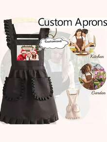 Grembiuli antipolvere personalizzati - Grembiuli senza maniche personalizzati in stile nordico per uomo e donna per la casa e la cucina, grembiuli personalizzati per cucina e cottura, grembiuli senza maniche antipolvere unisex, regali per feste, matrimoni, fidanzamenti, famiglia, feste, anniversari, Natale