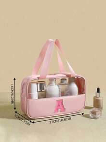 1 túi đựng đồ vệ sinh cá nhân đa năng bằng PVC, túi đựng mỹ phẩm PVC trong suốt, túi trang điểm dung tích lớn, túi trang điểm tự thiết kế chữ cái, túi đựng đồ du lịch chống thấm nước, túi đựng mỹ phẩm du lịch tối giản với nhãn dán chữ cái, thích hợp đựng mỹ phẩm, nước hoa, đi biển, trường học, phòng tắm, lễ hội, Ngày của Mẹ, Giáng sinh, món quà tuyệt vời cho mẹ, gia đình, bạn bè, túi đựng đồ vệ sinh cá nhân du lịch unisex, túi trang điểm phòng tắm. - Nhiều màu - Xem 10