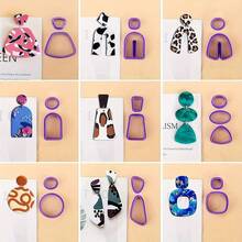 18pcs/Set Soft Pottery Mold DIY Handmade Pottery Mud Clay Cutter Clay Polymer Earring Making Geometric Shape Mold, Soft Pottery Mud Cutting Mold, Earring Pendant Jewelry Making Mold Cutter, Multiple Colors Available - Multicolor - View 8