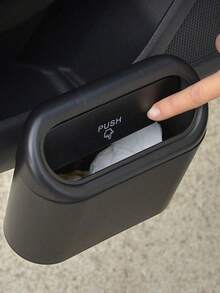 1pc Car Trash Can + 1 Roll (15pcs) Trash Bags, Mini Car Trash Can, Waterproof, Portable, Space-Saving, Car Storage Box, Car Sorting Box, Car Essential Accessory