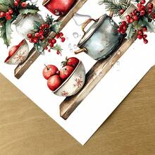 1 pieza Elementos de Navidad y patrón de regalo en acuarela, Pegatina autoadhesiva de PVC, Estilo romántico de invierno, Crea un ambiente cálido navideño, Adecuado para decoración de pared en sala de estar, dormitorio, comedor, Pegatinas de pared, Decoración del hogar, Decoraciones navideñas