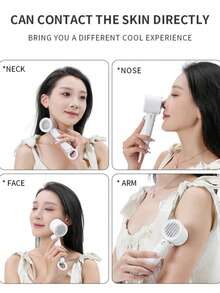 Ventilateur mini USB à main à trois vitesses réglables, refroidissement rapide, capable de créer des motifs de fleurs de glace, ventilateur à main rafraîchissant, grande capacité de 2000 mAh, longue durée de vie de la batterie, petit ventilateur, ventilateur à suspendre au cou, faible bruit, convient pour le repos à l'intérieur, le cinéma, la regarder des films dans la chambre à coucher