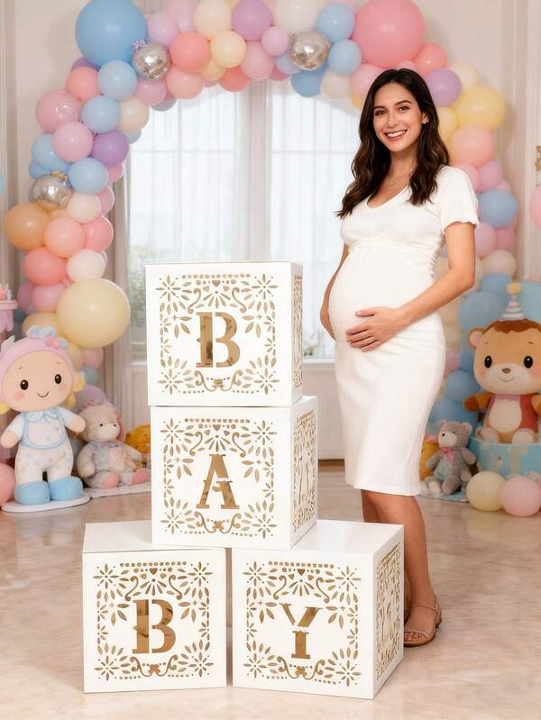 Boîte de ballons lettre BÉBÉ, décoration de baby shower, boîte de décoration pour révélation du sexe, boîte cadeau, accessoires de photographie, décoration d'arrière-plan, décoration d'anniversaire, décoration de mariage, décoration de maison, décoration de chambre, décoration de fête, accessoires de fête, décoration de baby shower, décoration familiale, cadeaux, cadeaux d'anniversaire