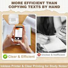 Impressora Térmica Portátil Miniatura, Criador de Adesivos sem Tinta com 5 Rolos de Papel de Impressão, Impressora de Bolso para Notas, Imagens, Fotos, Diários, DIY, Compatível com iOS e Android